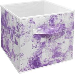 Sorbus - Fabric Storage Cube, 11-Inch Foldable Storage Bin with Handle for Closet, Pantry, Cubbies, Toys & Bath (1-Piece) - Watercolor Purple