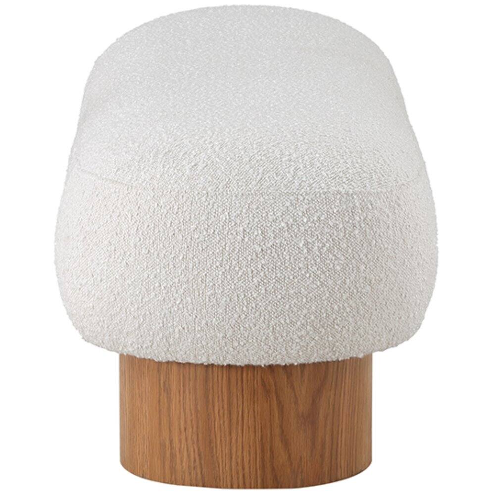 Alt View 4. Meridian Furniture - Robertson Cream Boucle Fabric Bench - Beige.