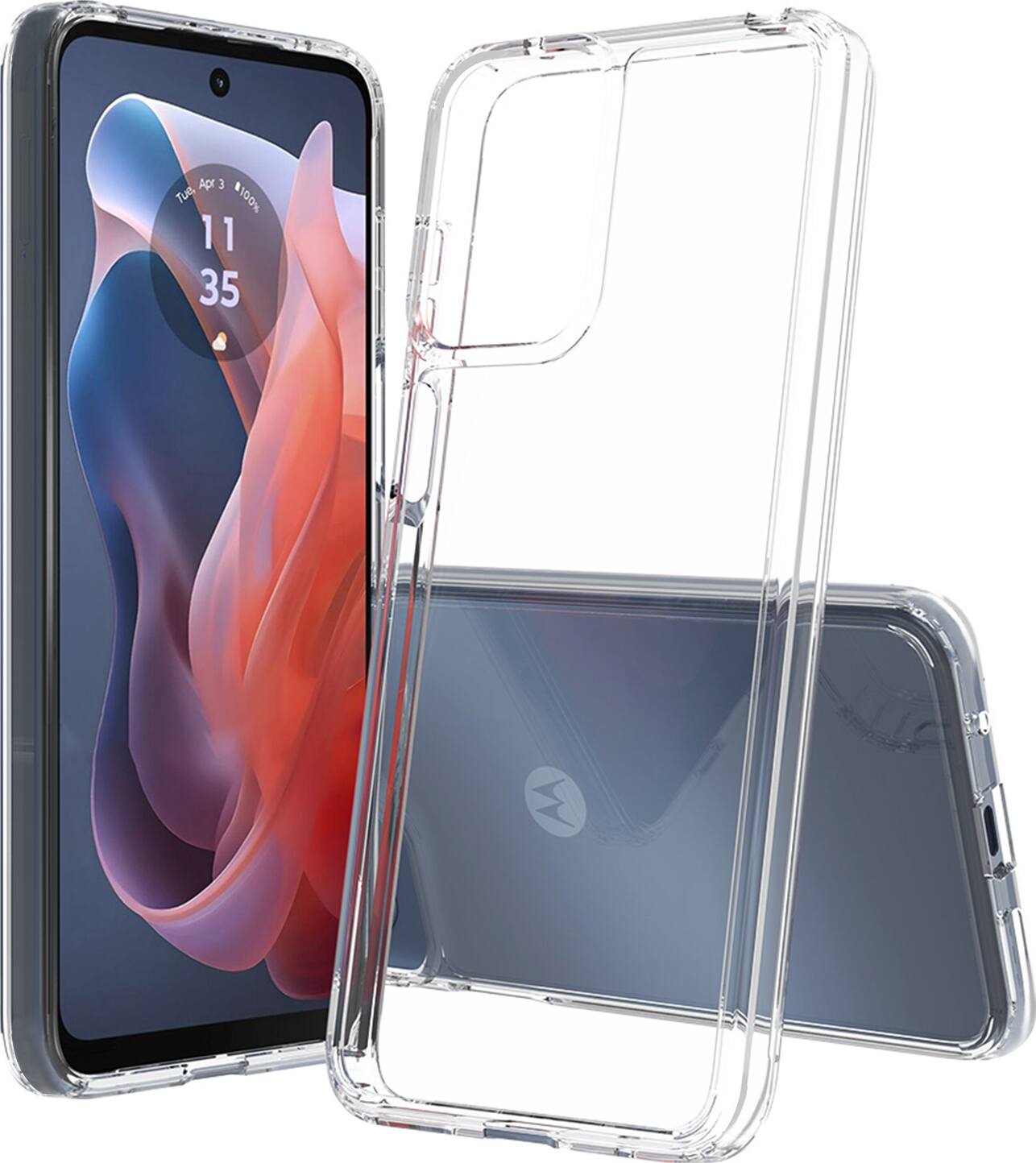 Alt View 12. SaharaCase - Hybrid-Flex Hard Shell Series Case for Motorola Moto G Play (2024) - Clear.