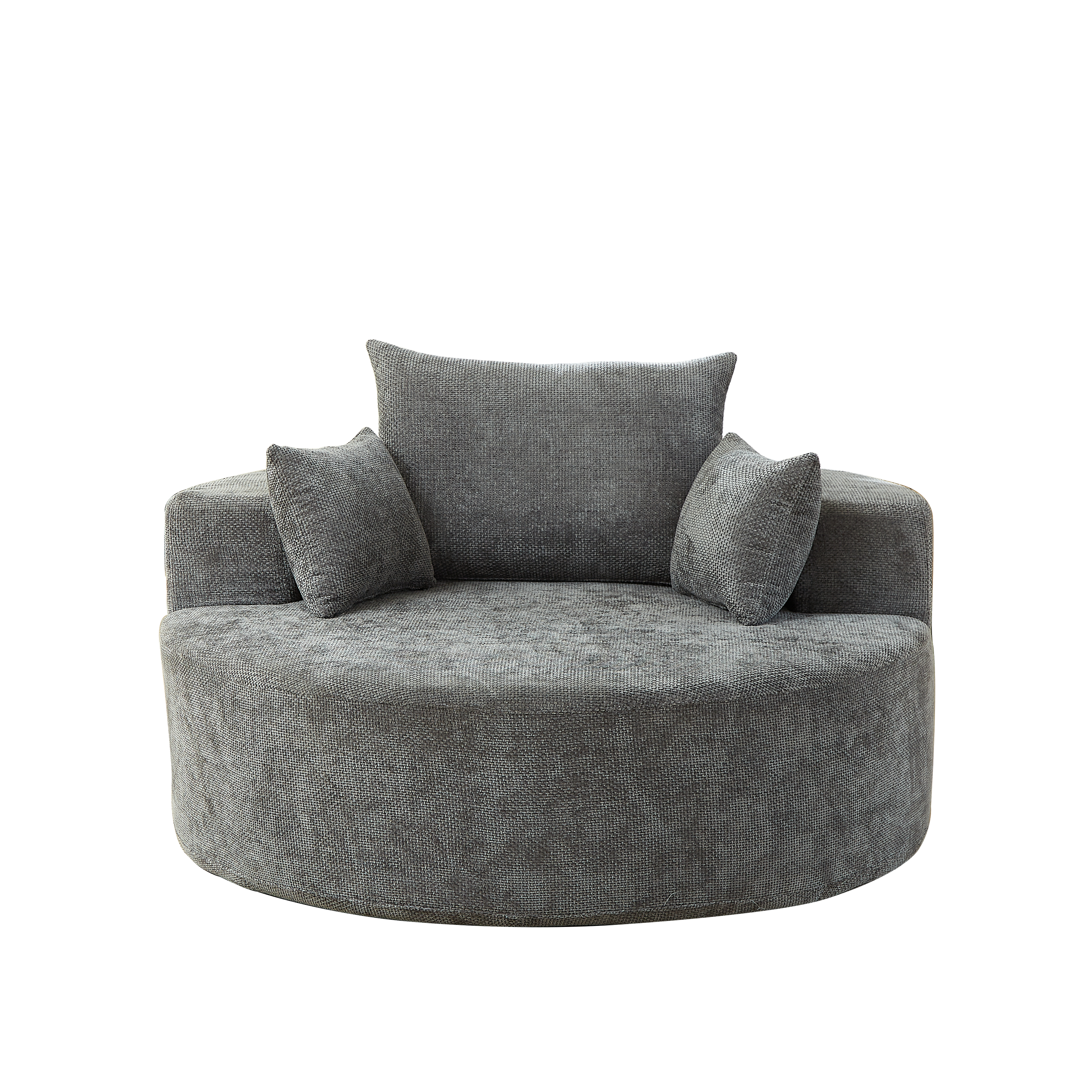 Alt View 2. Roomtec - 55L Chenille Sponge single sofaNo Assembly RequiredFluffy Modern Sleeper Chair for Living room Bedroom Lounge and - Grey.
