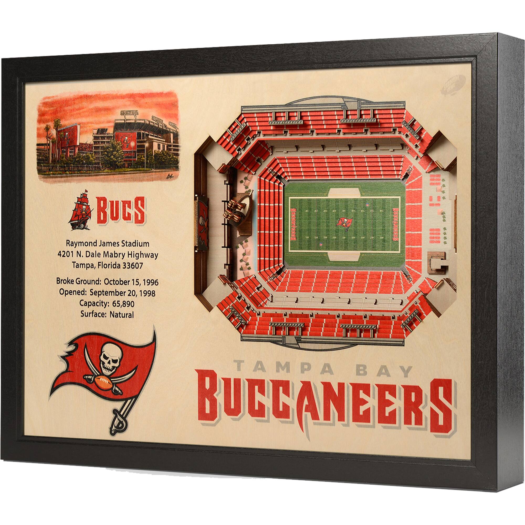 YouTheFan - Tampa Bay Buccaneers Raymond James Stadium 25.5" x 19.5" Stadium Views Wall Art - Multicolor