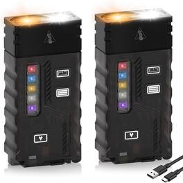 Schertz - 2-Pack USB-C Rechargeable EDC Flashlight with 365nm UV Light, Magnetic