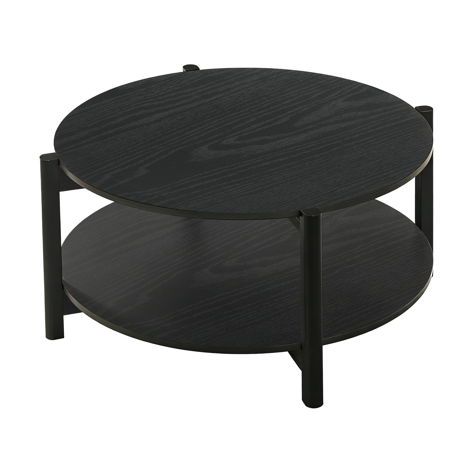 Alt View 1. Boyel Living - Square Storage Coffee Table with 2 Drawers - Black.