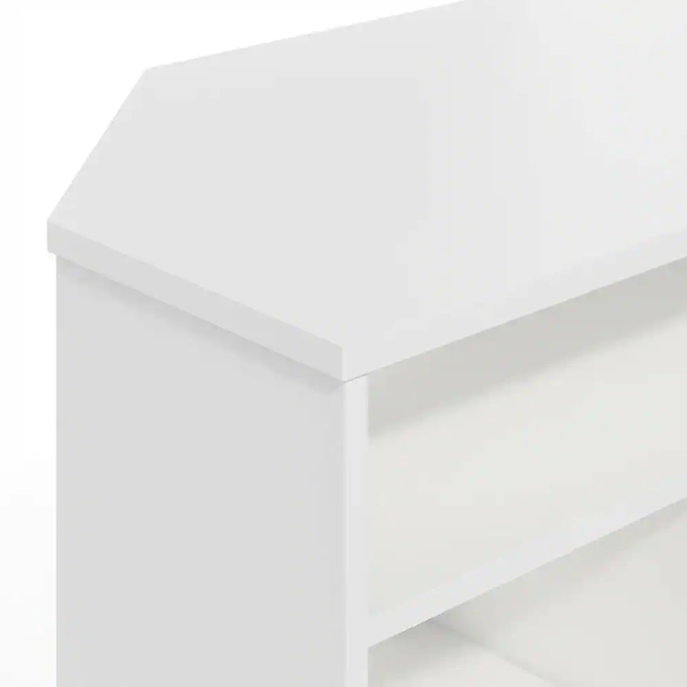 Alt View 4. FurniFact - White Corner TV Stand, up to 55-Inch Flat Screens, Solid Rubberwood - White.