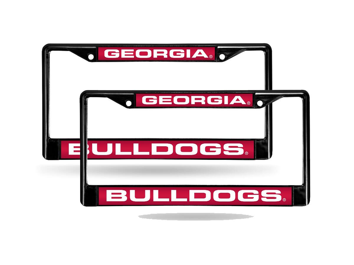 Georgia Bulldogs Black Metal (Set of 2) Laser Cut License Plate Frames