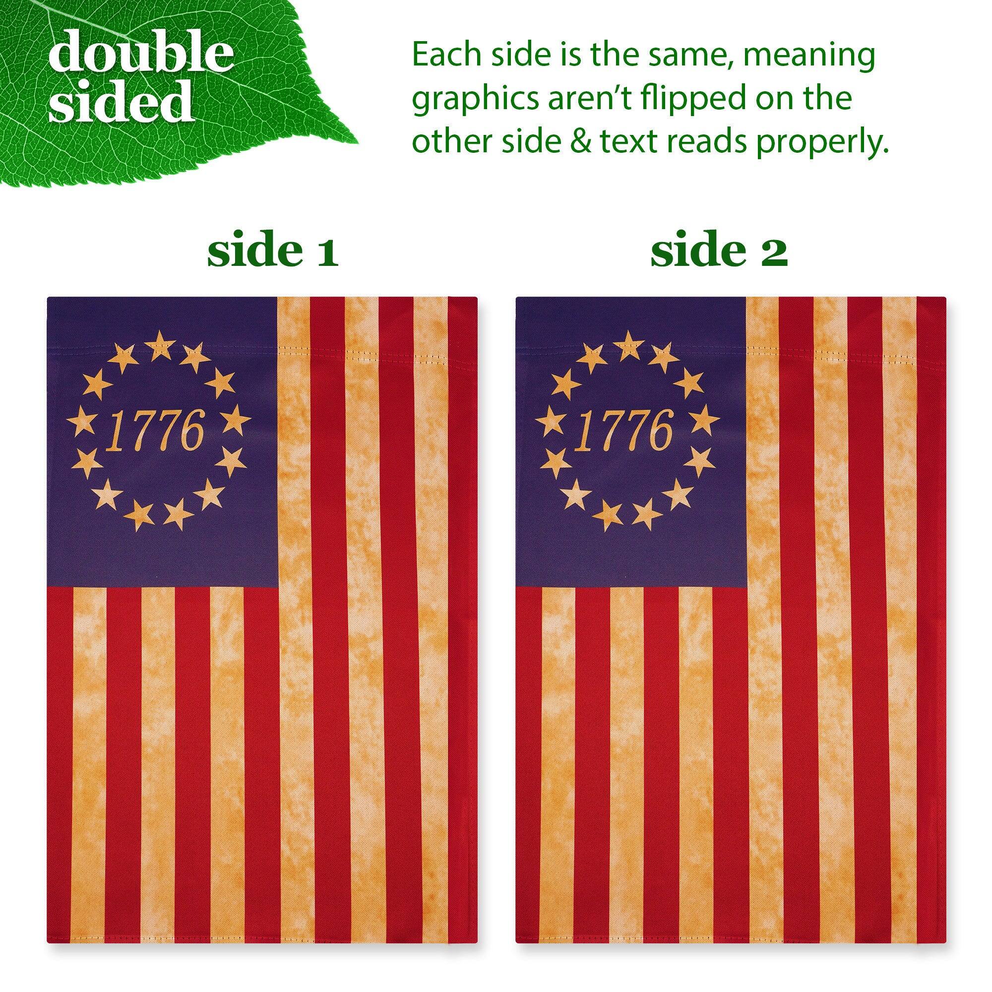 double sided

Each side is the same, meaning graphics aren't flipped on the other side & text reads properly.

side 1

side 2

1776

1776