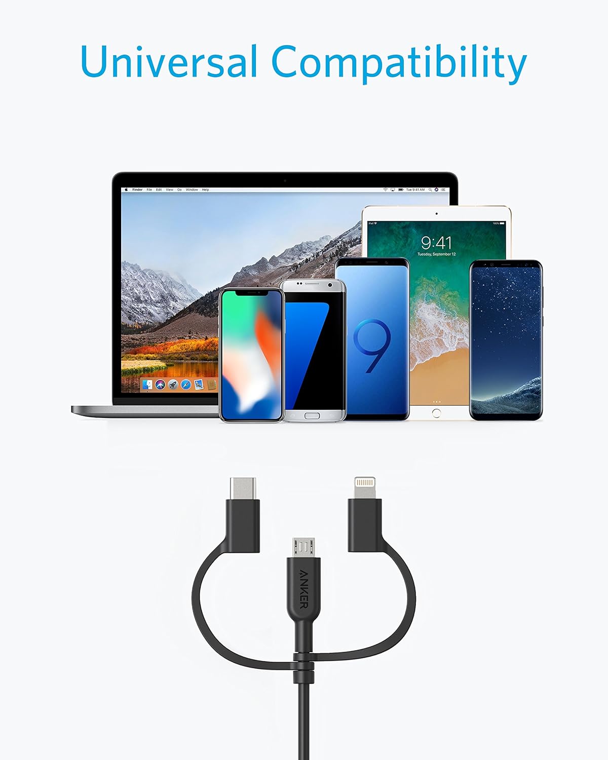 Universal Compatibility

9:41  
Sunday, September 12

9  
ANKER