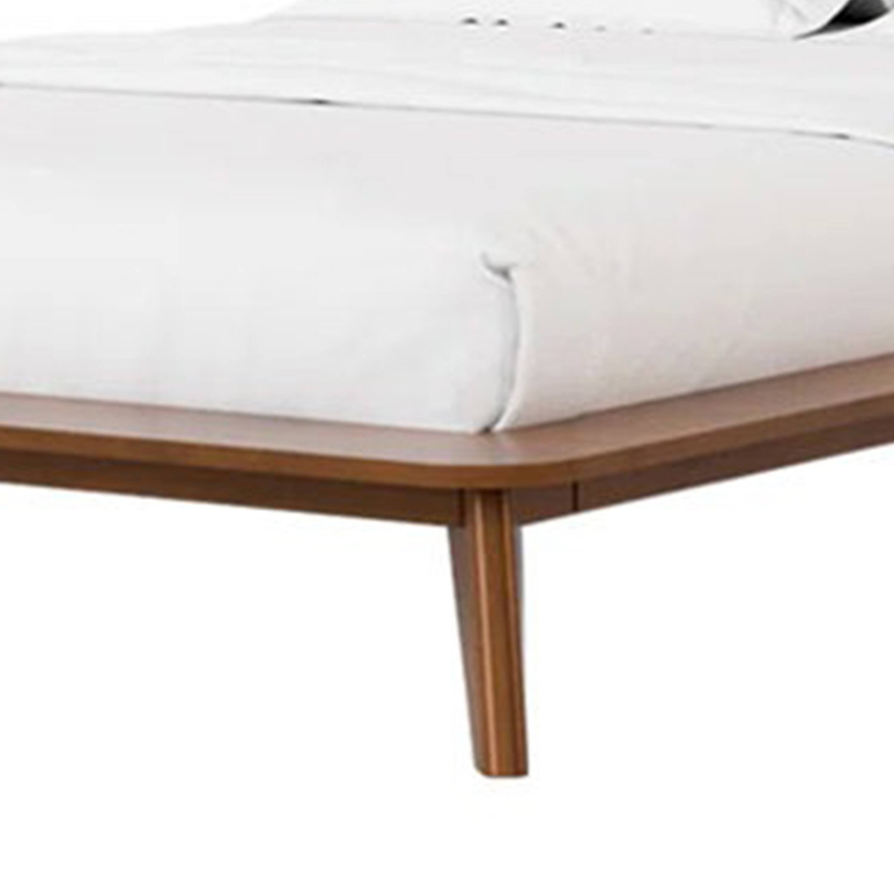 Back. Manhattan Lane - Stacy Full Size Bed w Panel Headboard, Angled Legs - Walnut Brown.