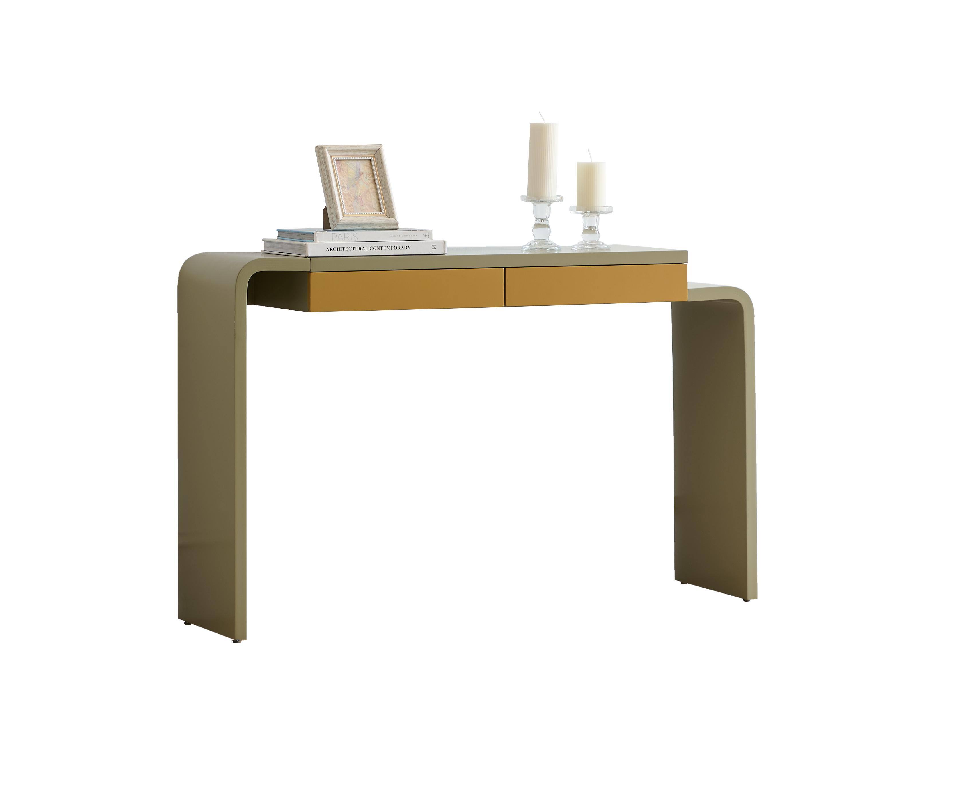 Angle. Kings Brand Furniture - Kings Brand Furniture Yuma Wooden Rounded Silhouette Console Table - Lemon pepper.