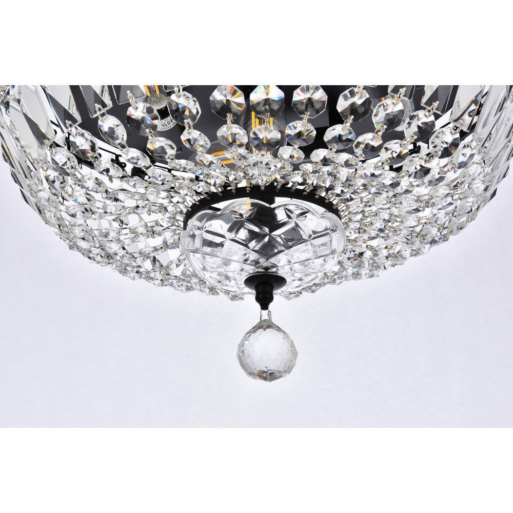Alt View 3. Elegant Lighting - Tranquil 16 inch black flush mount - Black And Clear.