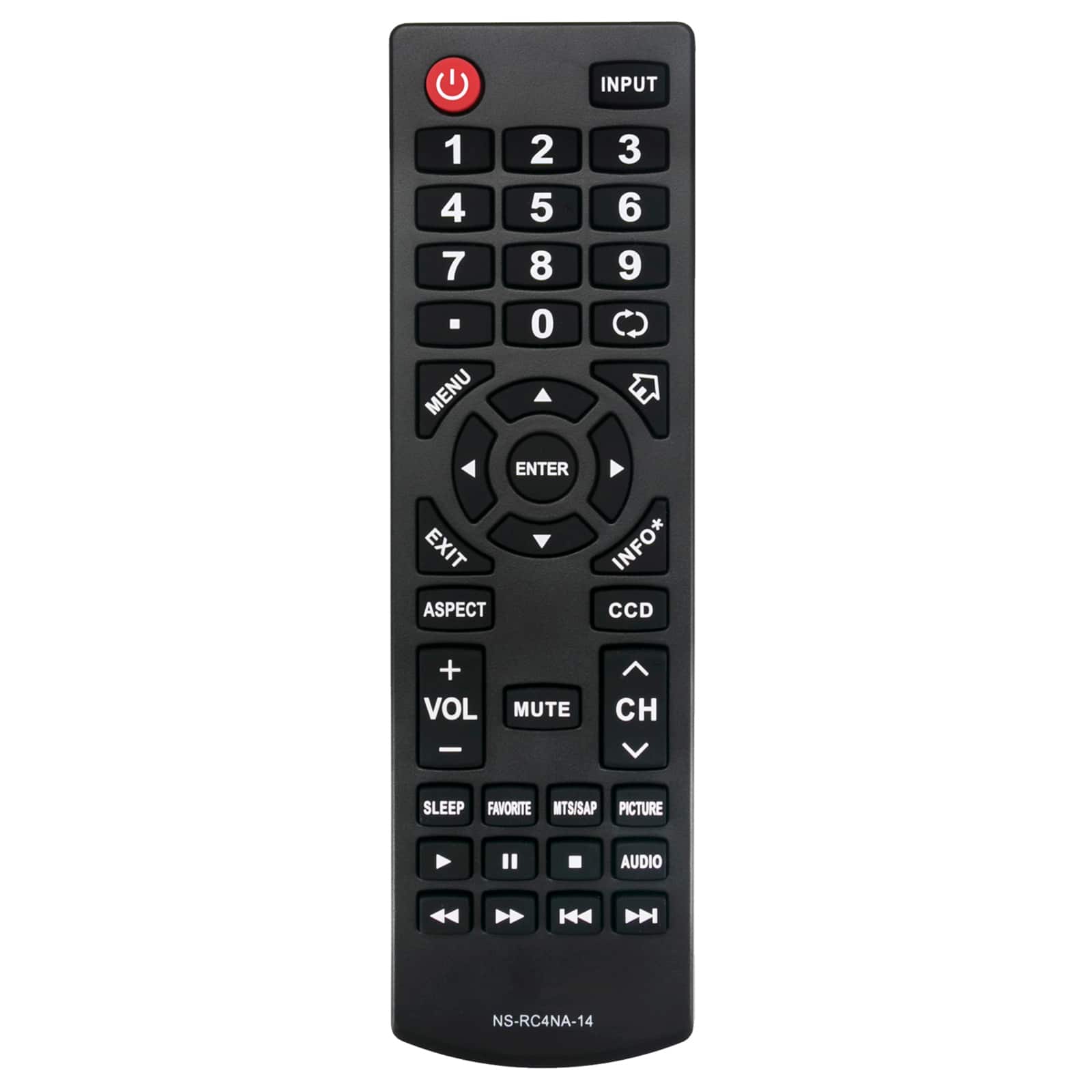 ALLIMITY - Replacement Remote Control NS-RC4NA-14, Fit for INSIGNIA Television NS-19E310NA15 NS-22E400NA14 NS-24D510NA15 NS-24E200N - Black