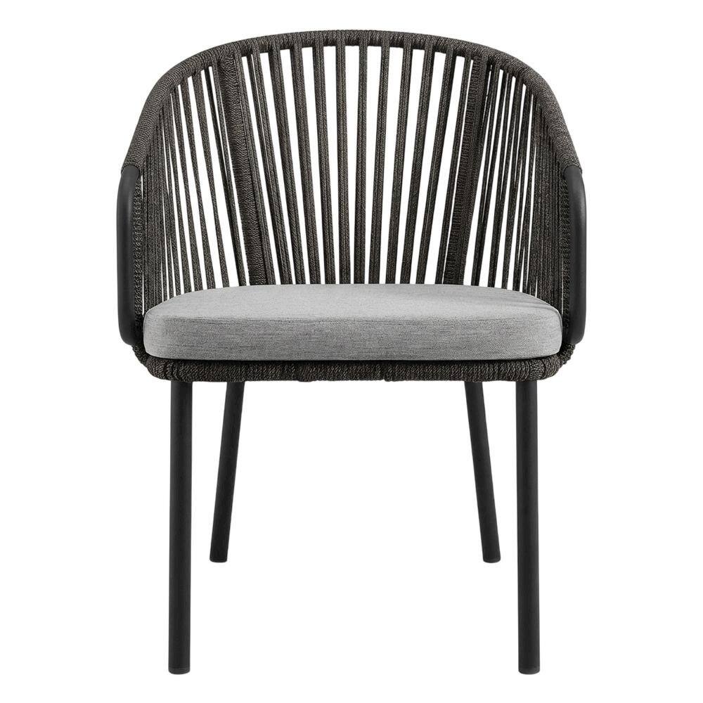 Back. Outdoor Escape - Outdoor Patio Armchair With Cushioned Seat And Armrests - Gray.