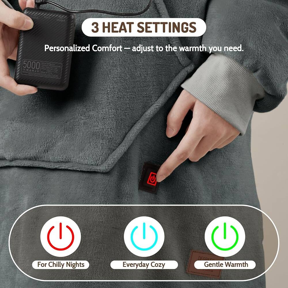 3 HEAT SETTINGS  
Personalized Comfort — adjust to the warmth you need.  

For Chilly Nights  
Everyday Cozy  
Gentle Warmth