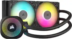Front. CORSAIR - iCUE LINK TITAN 240 RX Liquid CPU Cooler with RGB Lighting - Black.