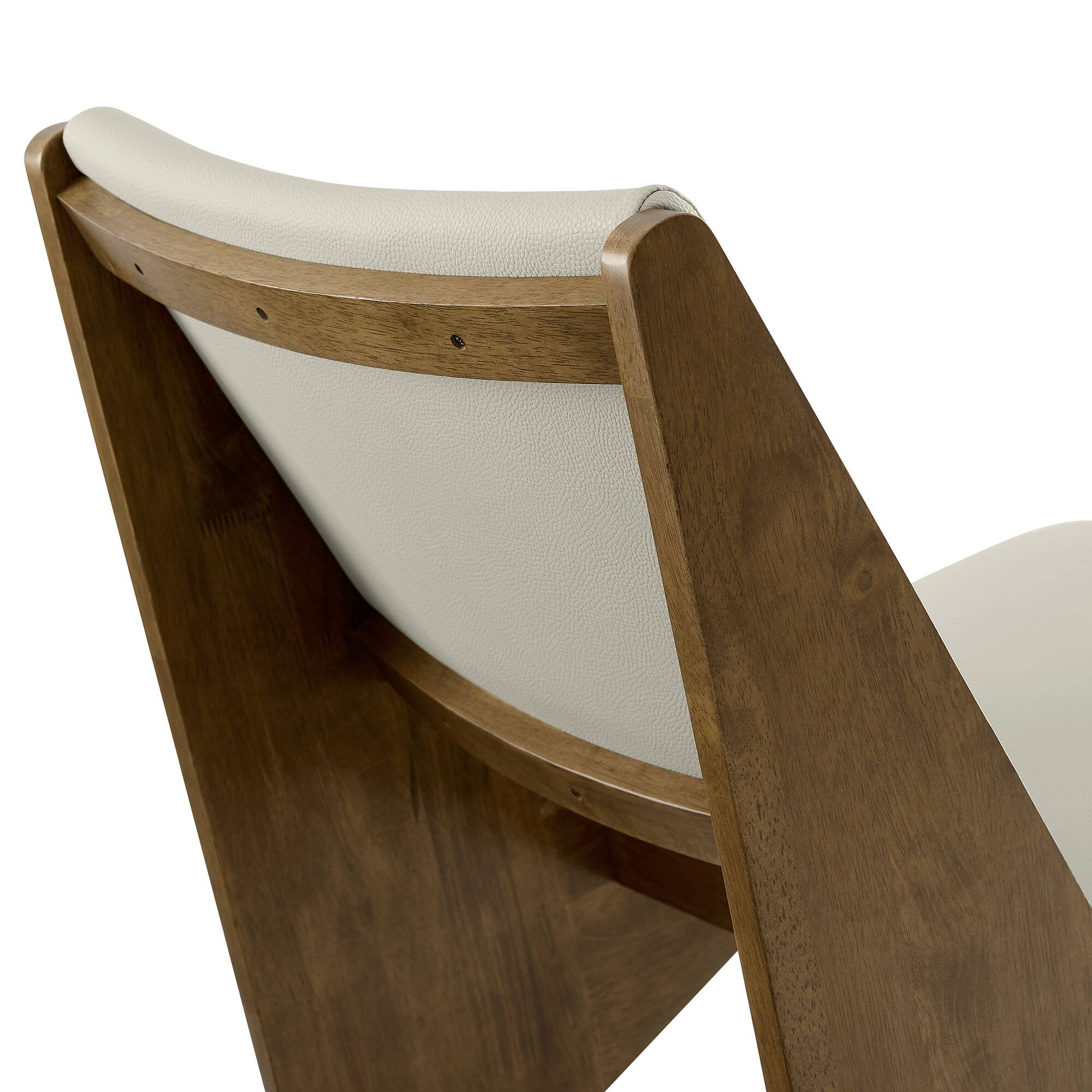 Alt View 6. Modway - Rylina Vegan Leather Accent Chairs Set of 2 by Modway - Weathered Oak Stone.