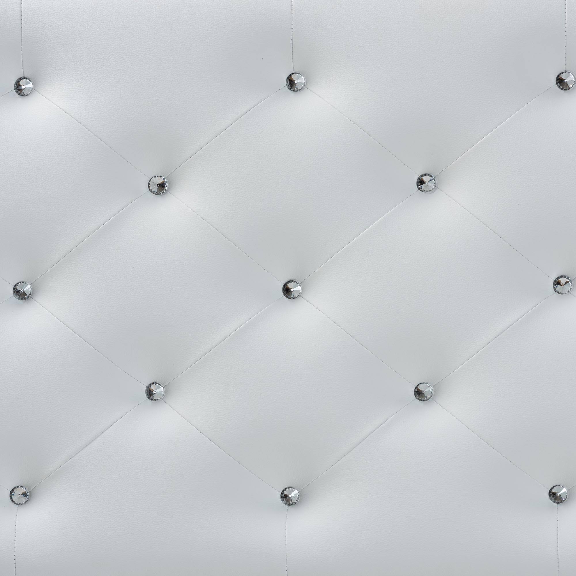 Left. Baxton Studio - Viviana Modern and Contemporary Faux Leather Upholstered Button-tufted Queen Size Headboard - White.