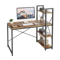 Bestier 47inch Small Gaming Computer Desk with Shelves for Home Office - Brown - Front_Zoom