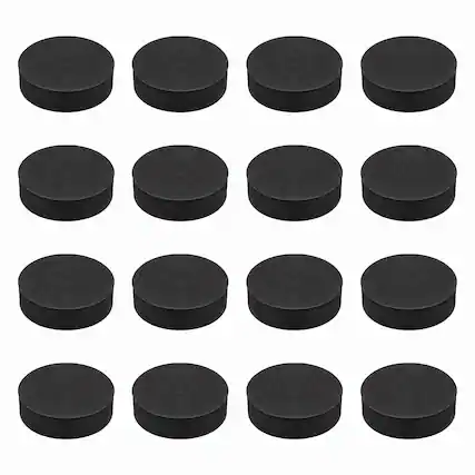 Front. Unique Bargains - Single Sided Speaker Isolation Pads 70x20mm Round EVA Acoustic Foam Anti-Vibration Feet for Speaker Subwoofer, 16pcs - Black.