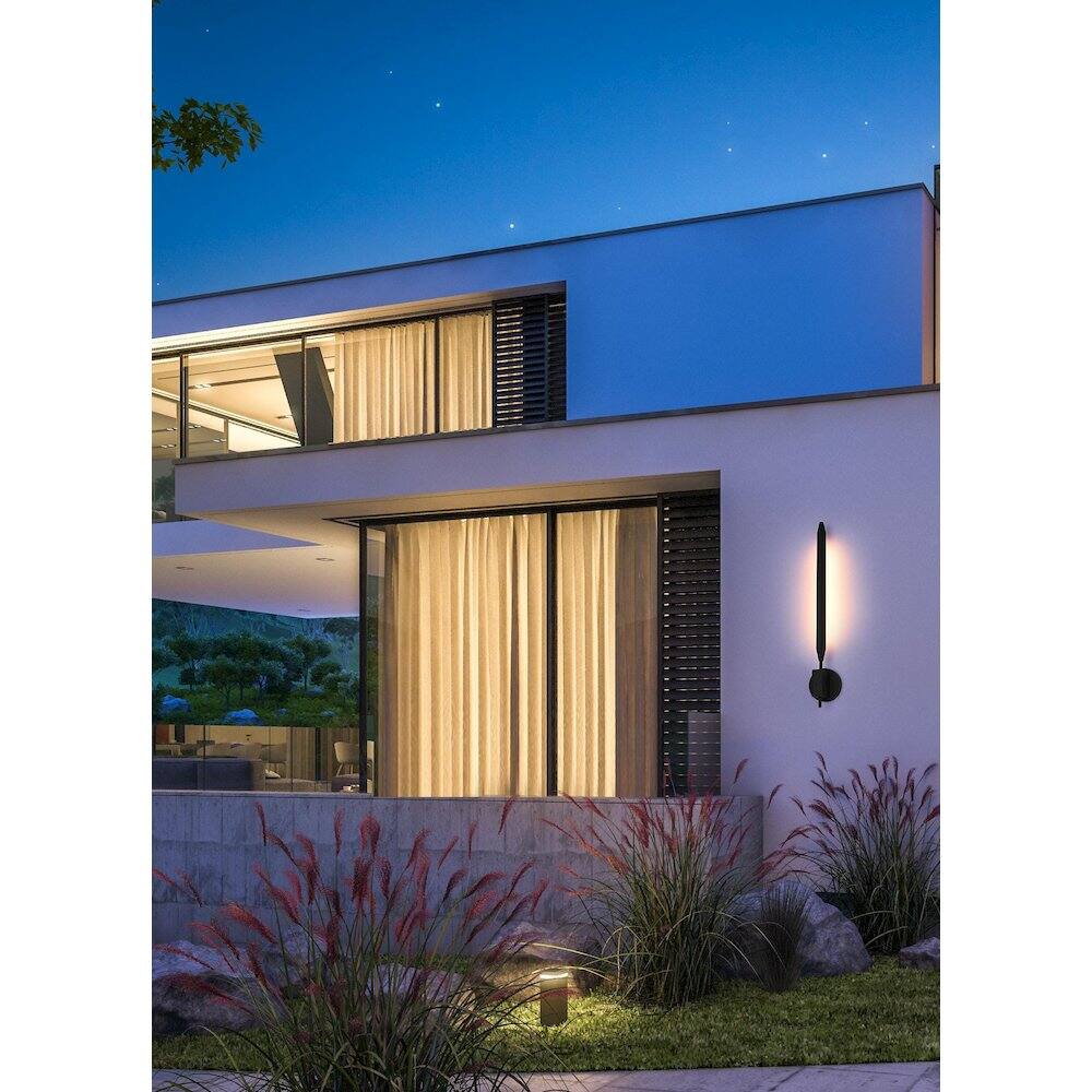 Alt View 4. Elegant Lighting - Odin 5 Inch Outdoor Wall Sconce In Black - Black.