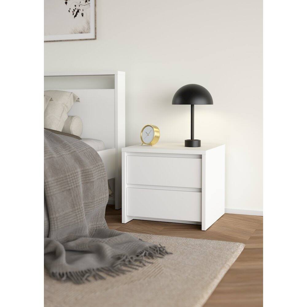 Alt View 7. Tvilum - Next 17-Inch Tall 2-Drawer Nightstand End Table - White.