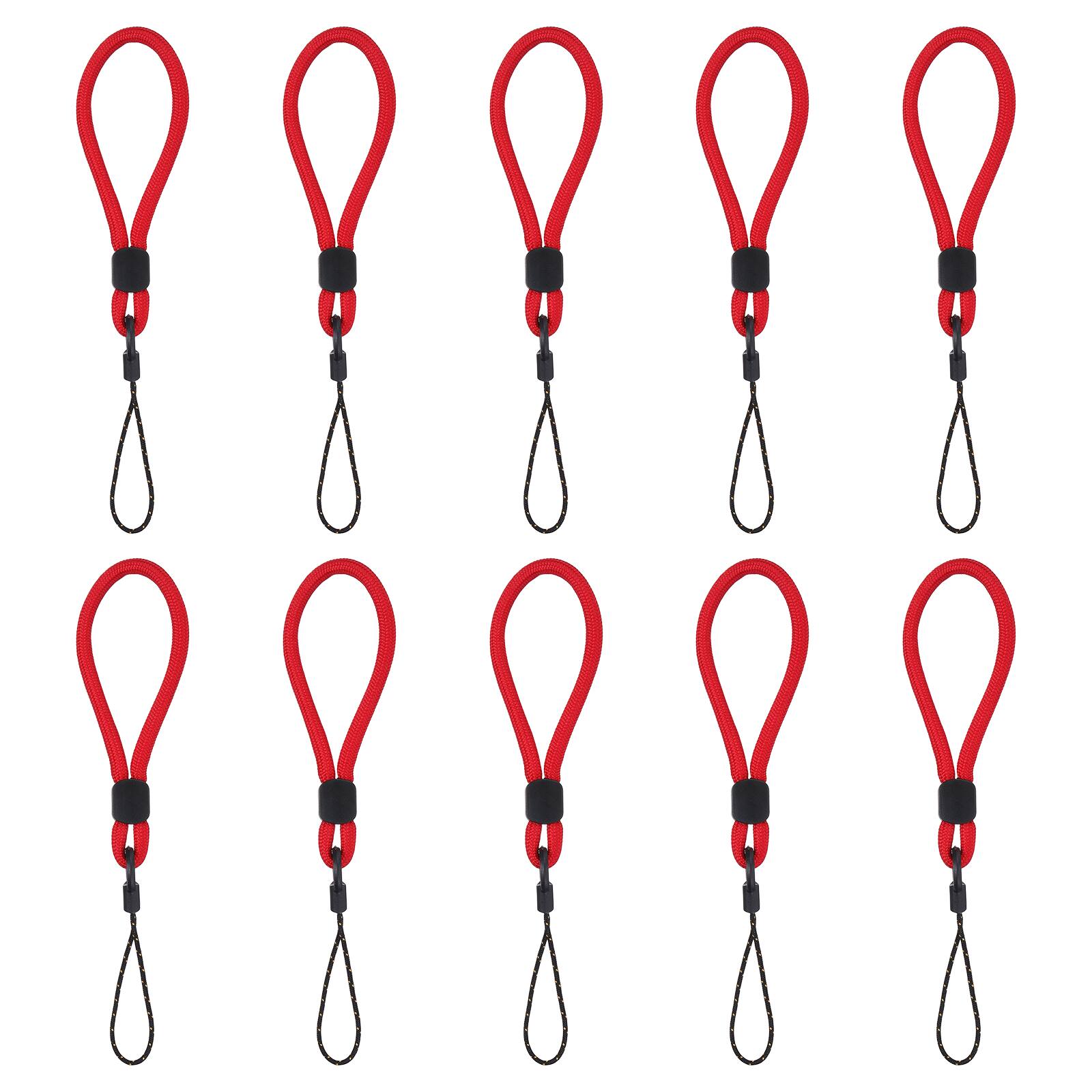 Front. Unique Bargains - 10pcs Phone Lanyards Finger Strap, Short Anti-loss Hanging Rope for Phone, Key, Flashlight, USB Badge - Red.