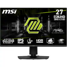 MSI MAG 27 4KUHD 3840 x 2160
4K 144Hz / FHD 288Hz DUAL MODE
IPS PANEL
1ms MPRT
HDR READY
AI-VISION
MSI ARSENAL GAMING