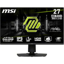 MSI - MAG 275UPD E14 27" LCD Dualmode(UHD 144Hz or FHD 288Hz)0.5ms Gaming Monitor with HDR Ready (DisplayPort, HDMI) - Metallic Black