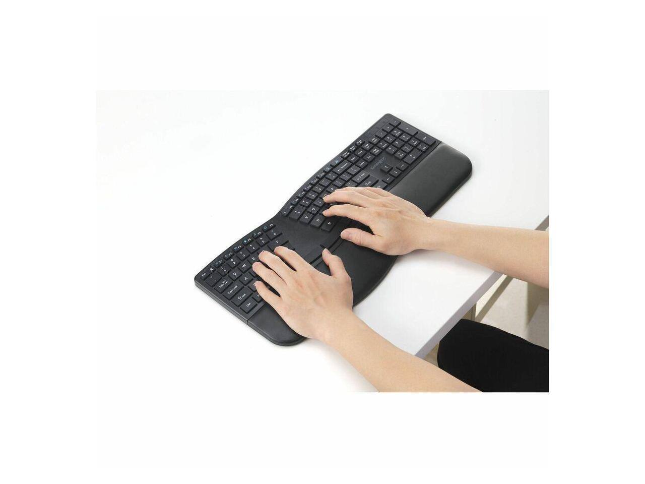 Alt View 4. Kensington - Kensington KB680 EQ Ergo Keyboard - Wireless Bluetooth/RF - USB A - Windows/Mac - Black - Black.