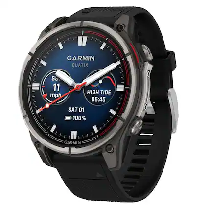 GARMIN QUATIX SS 11 mph HIGH TIDE 06:45 SAT 01 100% GARMIN