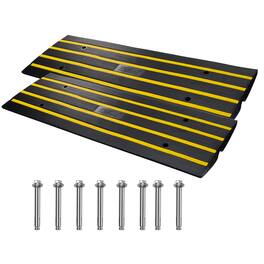 VEVOR - Curb Ramp, 2 Pack, 2.6" Rise, Rubber Driveway Ramps, Heavy Duty 33069 lbs Weight Capacity Threshold Ramp,Curbside Bridge - Black