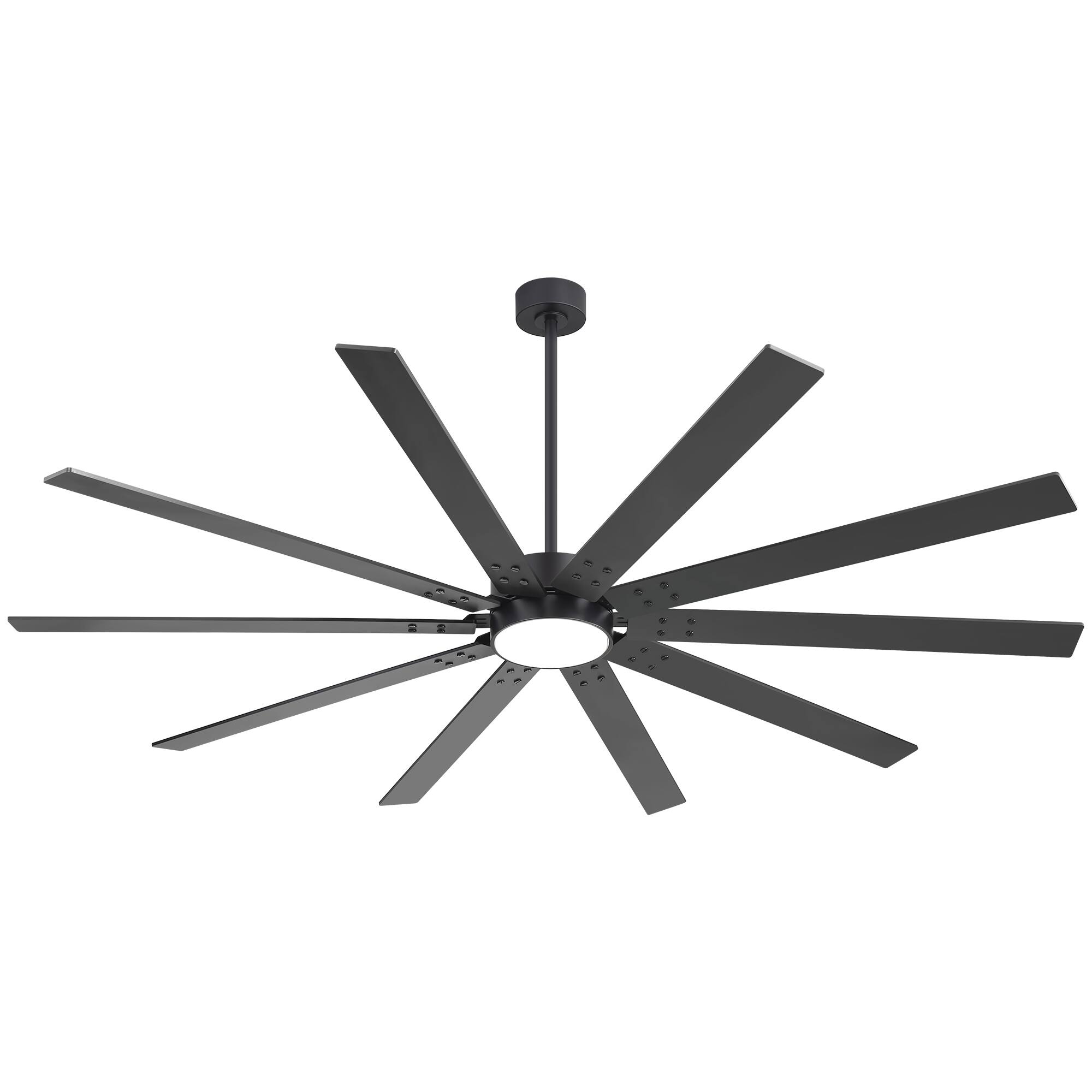 Alt View 10. Breezary - 84-Inch LED Ceiling Fan with 10 Plywood Blades,6/12/24-Inch Downrods, 6-Speed Remote Control - matte black and walnut.