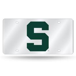 Rico Industries - Michigan State Spartans Mirrored Laser Cut License Plate Laser Tag - Multi