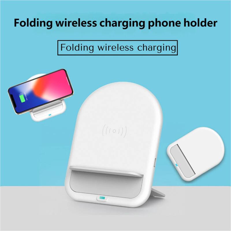 Folding wireless charging phone holder  
Folding wireless charging
