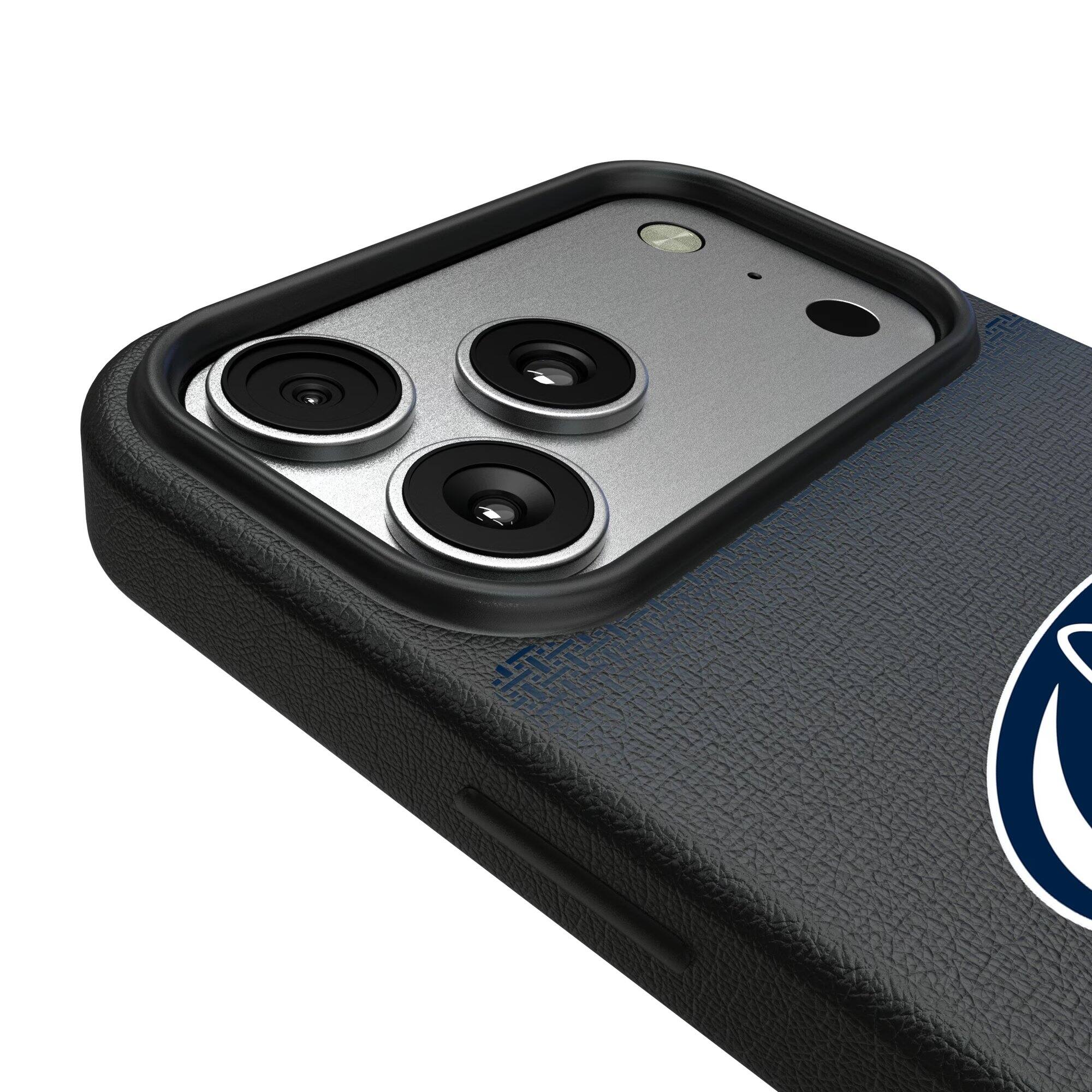 Alt View 2. Keyscaper - Penn State Nittany Lions Linen Logo iPhone Magnetic Bump Case - 17 - Black.