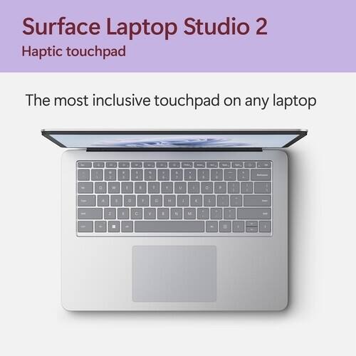 Surface Laptop Studio 2  
Haptic touchpad  
The most inclusive touchpad on any laptop
