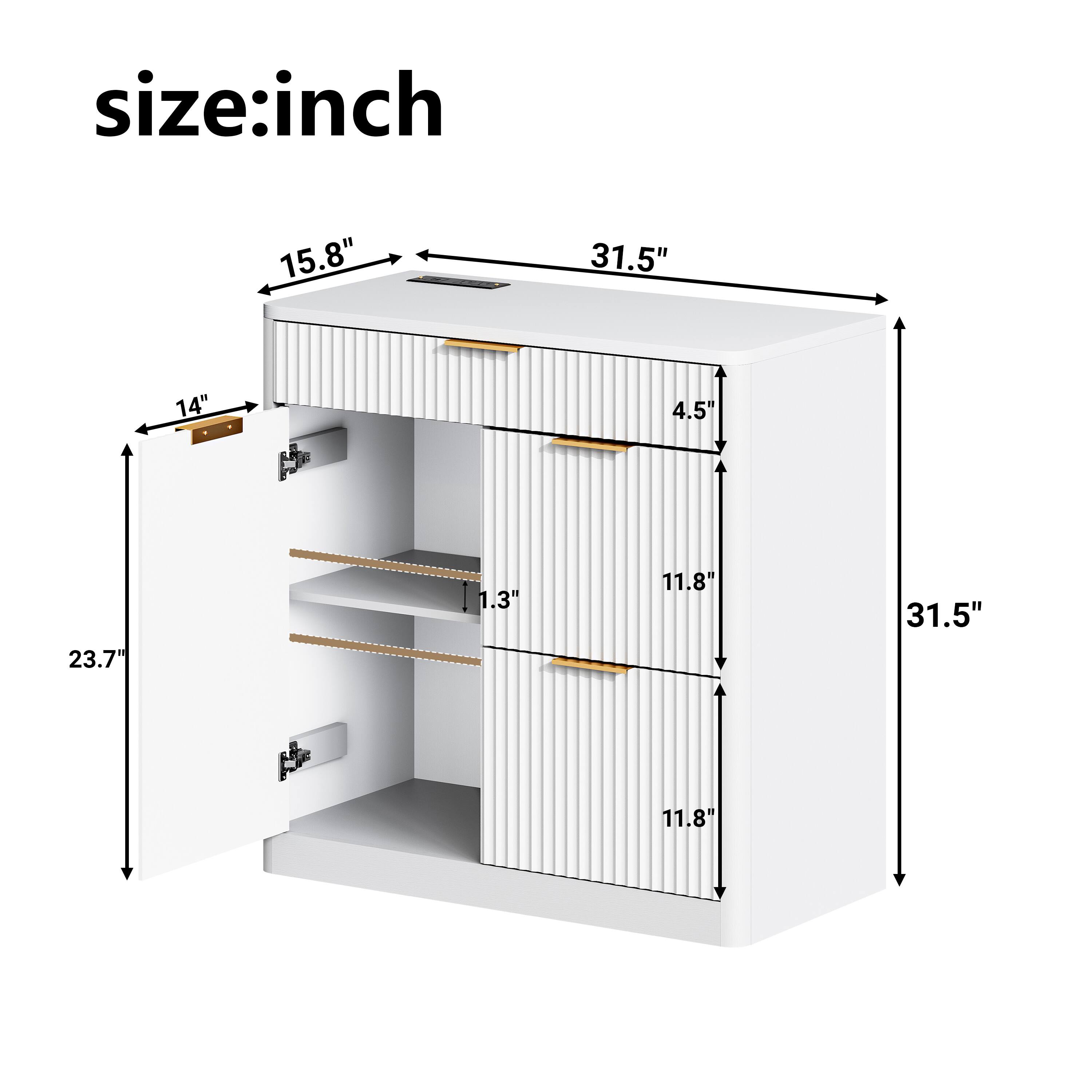 size: inch  
15.8" 31.5" 14" 4.5" 23.7" 1.3" 11.8" 31.5" 11.8"