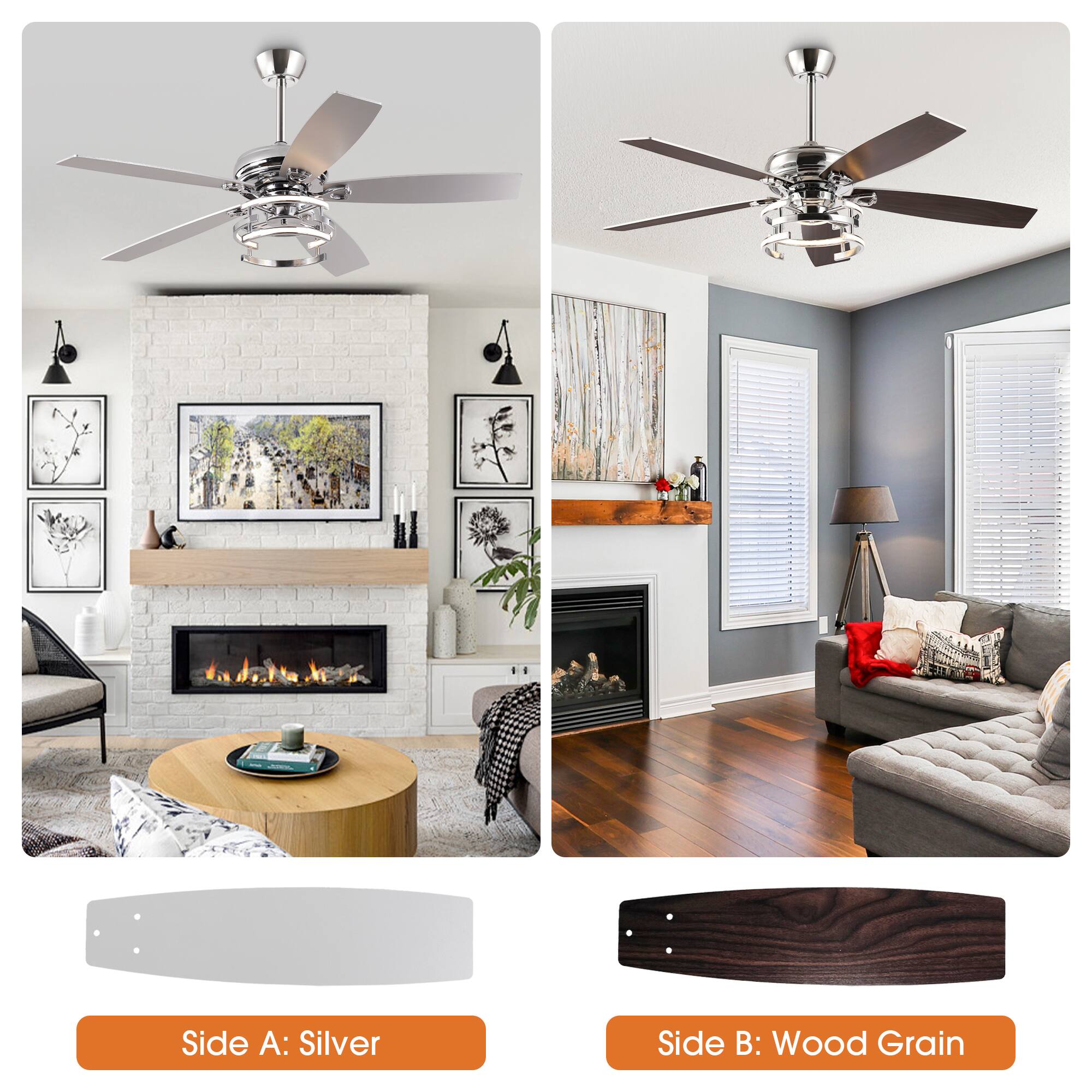 Side A: Silver  
Side B: Wood Grain