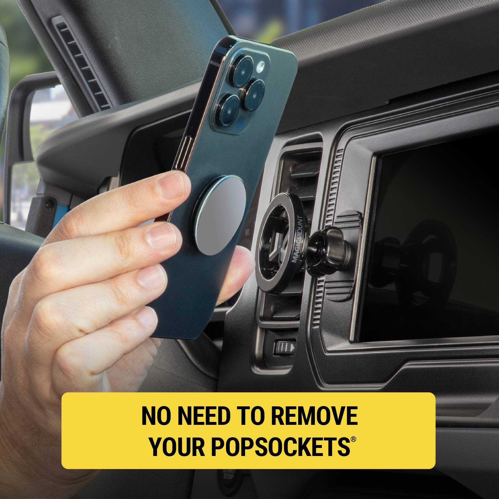 MAGNETIC MOUNT NO NEED TO REMOVE YOUR POPSOCKETS