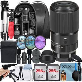 Sigma - 105mm f/2.8 DG DN Macro Art Lens for Sony E Mount with 2x 256GB Card + Case + ZeeTech Bundle - Black