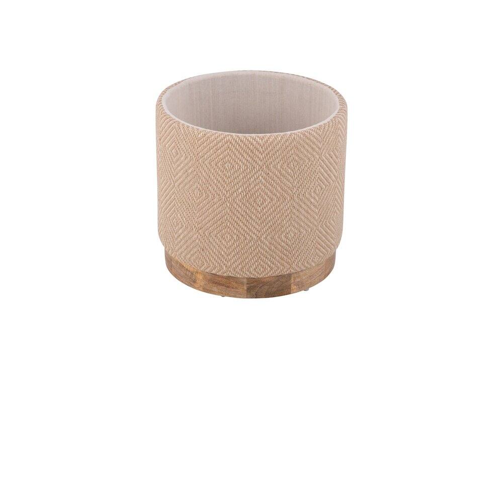 Alt View 3. Carolina Chair & Table - Handwoven Hesperus Diamond Juste Storage Ottoman - Natural Jute.
