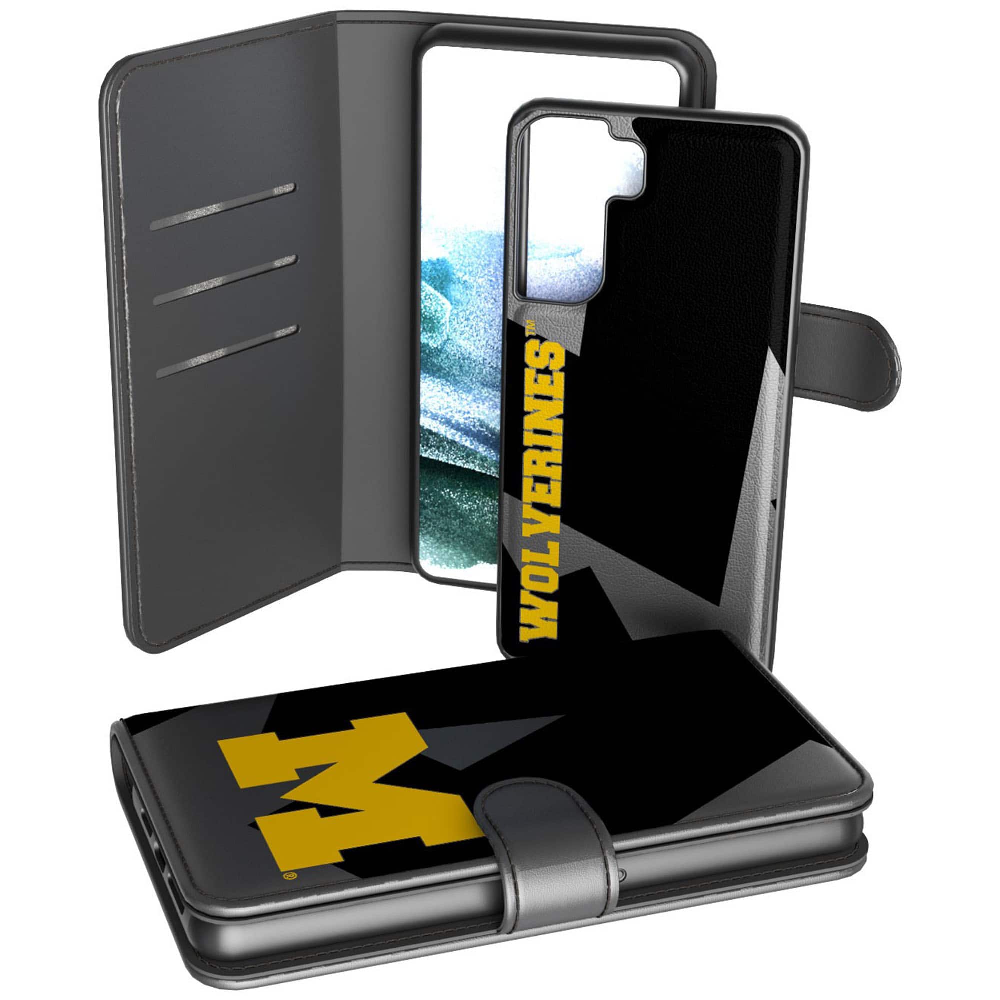 Keyscaper - NCAA - Michigan Wolverines Samsung Galaxy Mono Tilt Wallet Case - S10 - Multicolor