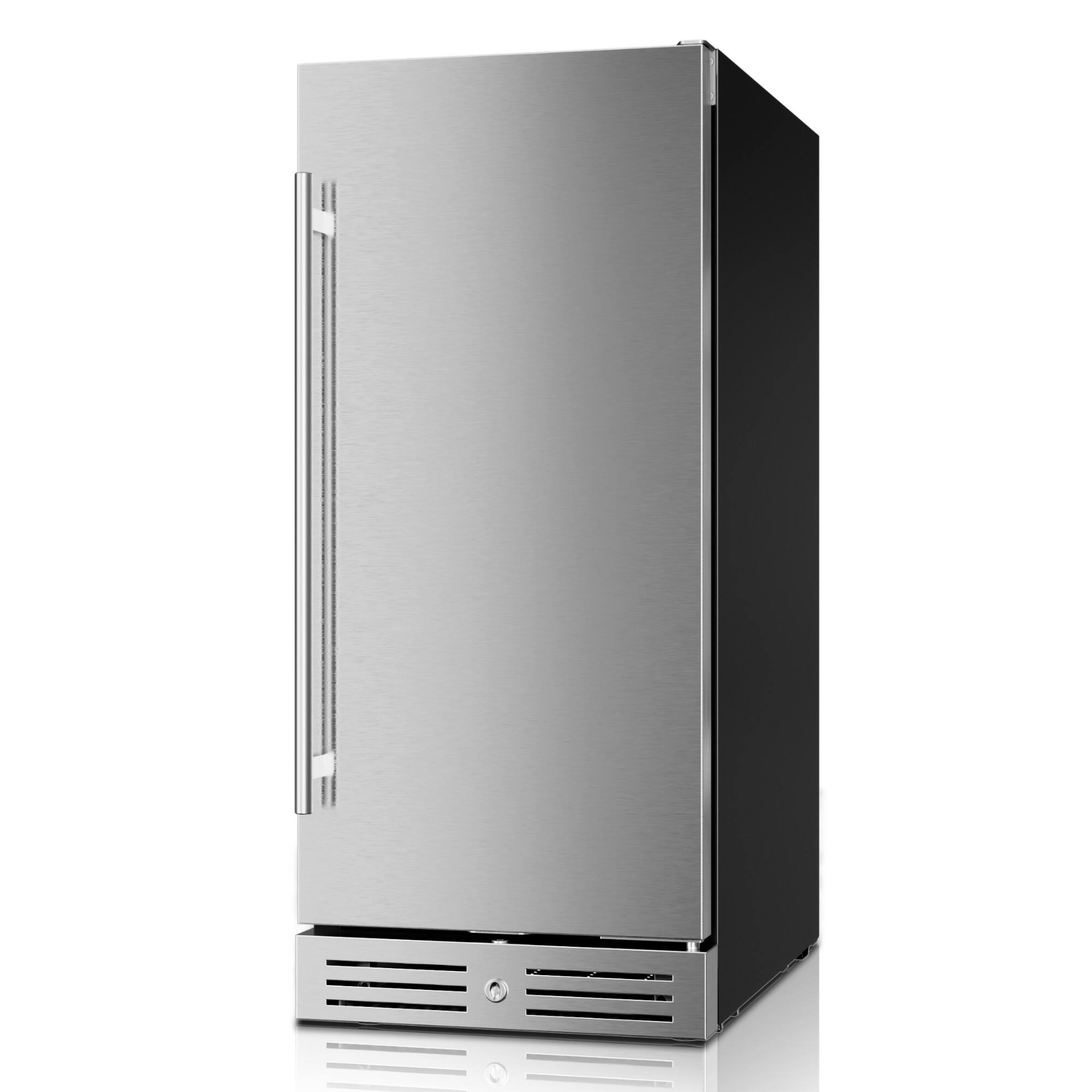 Front. Yeego - 15 Inch Indoor/Outdoor Beverage Refrigerator, 100-Can Stainless Steel Fridge - Stainless Steel.