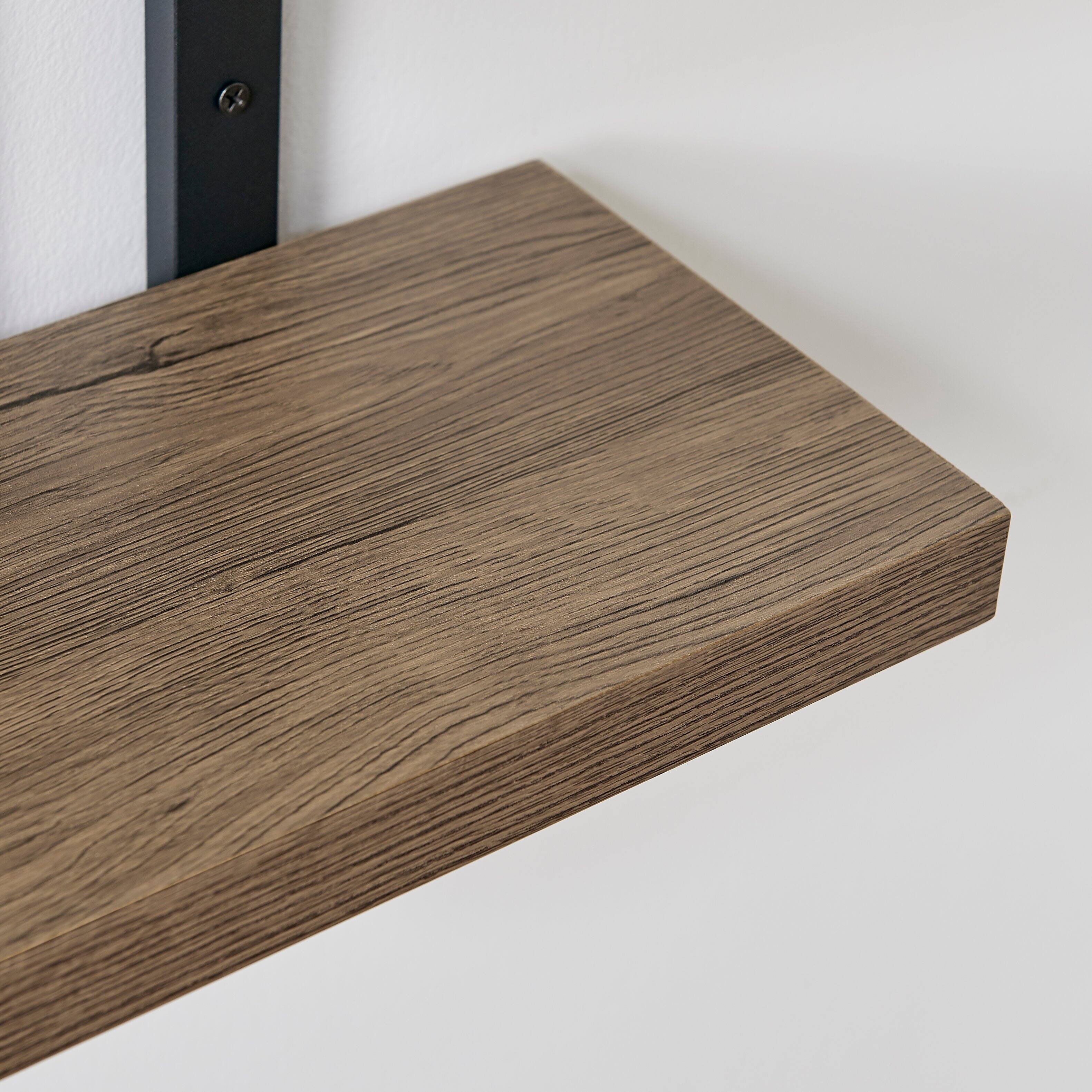 Alt View 8. Danya B - 4-Tier Ladder Bracket Wall Shelves - Black Metal and Walnut Finish - Walnut.