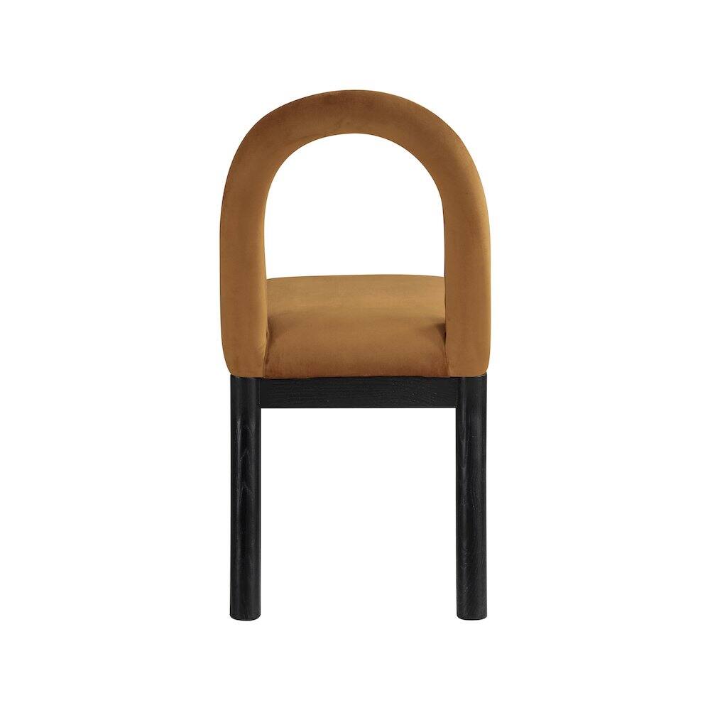 Alt View 4. Meridian Furniture - Conrad Saddle Velvet Dining Chair - Brown.