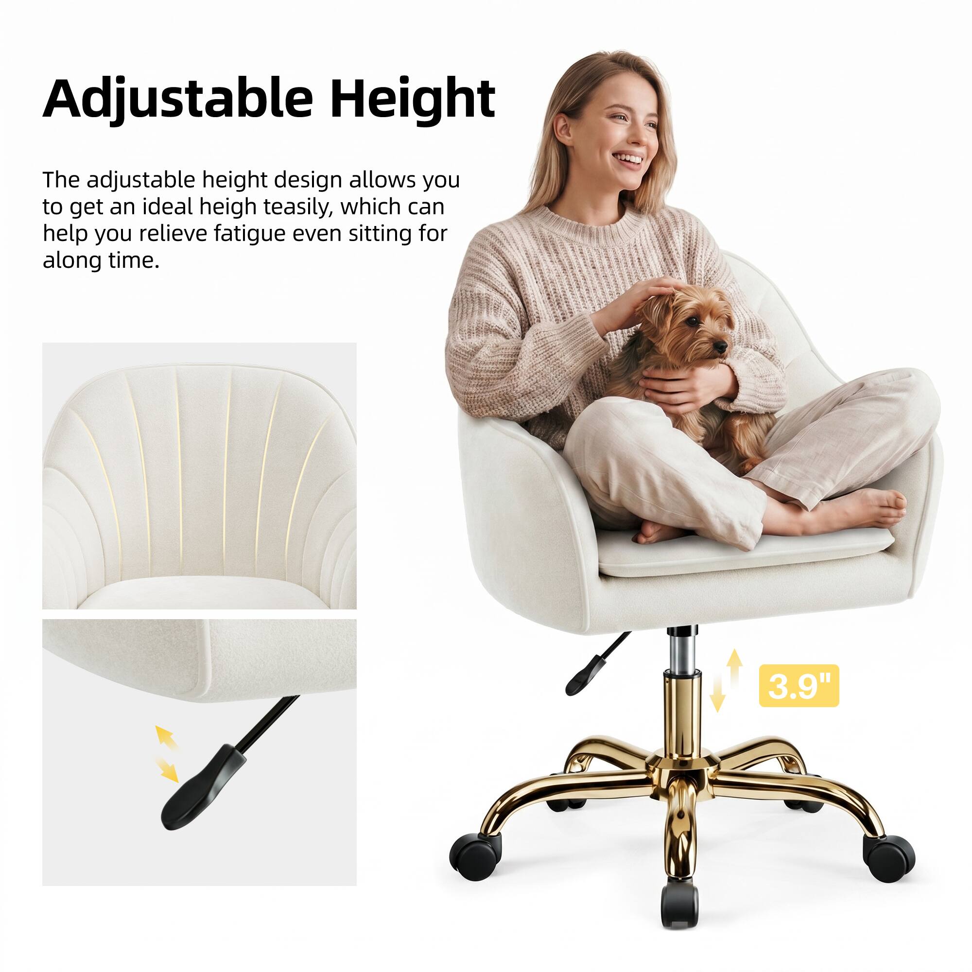 Adjustable Height

The adjustable height design allows you to get an ideal height easily, which can help you relieve fatigue even sitting for a long time.

3.9"