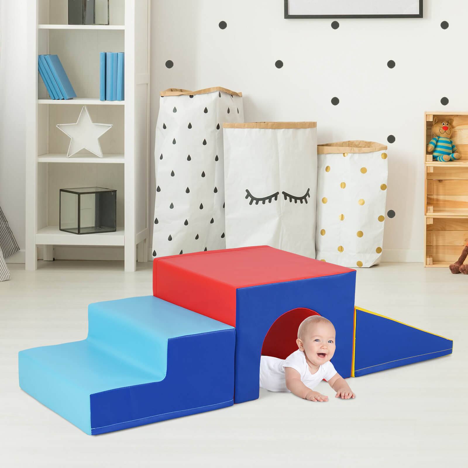 Alt View 3. Costway - Costway Kids Climb and Crawl Activity Playset Blocks w/ Waterproof PU Cover EPE Foam - Multicolor.