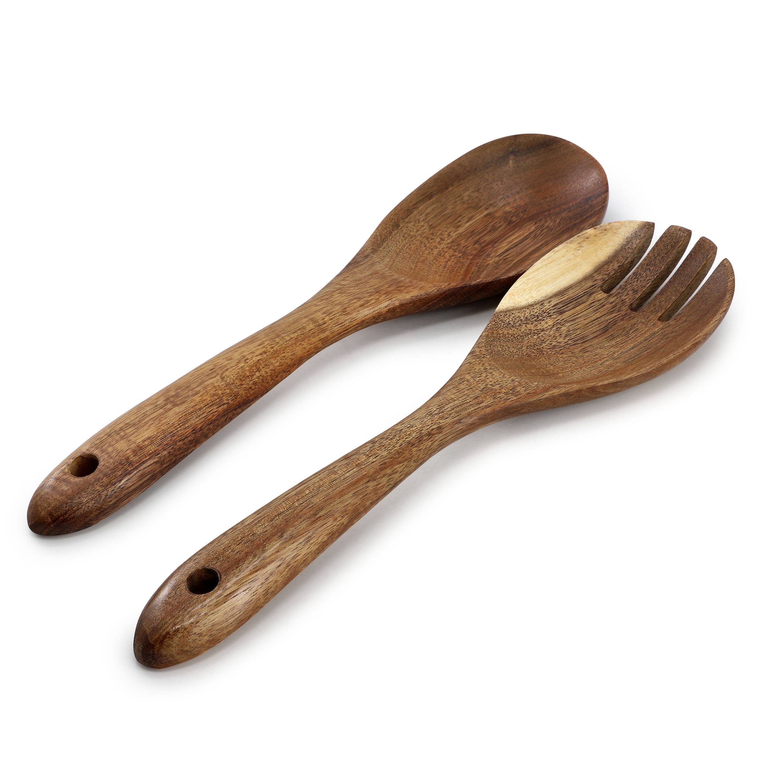 Alt View 3. MegaChef - MegaChef 6 Piece Acacia Wood Kitchen Utensil Set in Dark Brown - Brown.