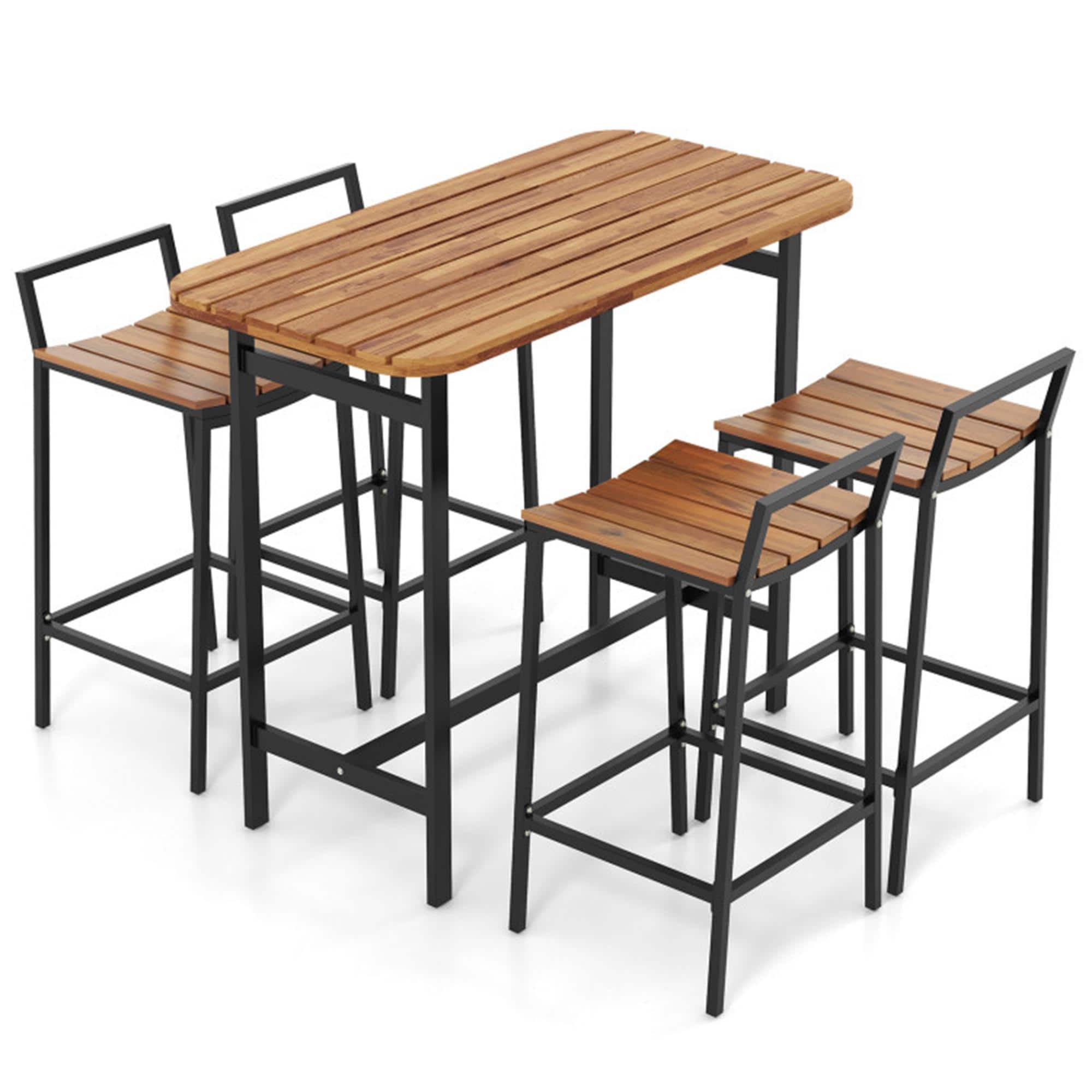 Boyel Living - Acacia 5Piece Acacia Wood Dining Set Acacia Wood Construction - Brown
