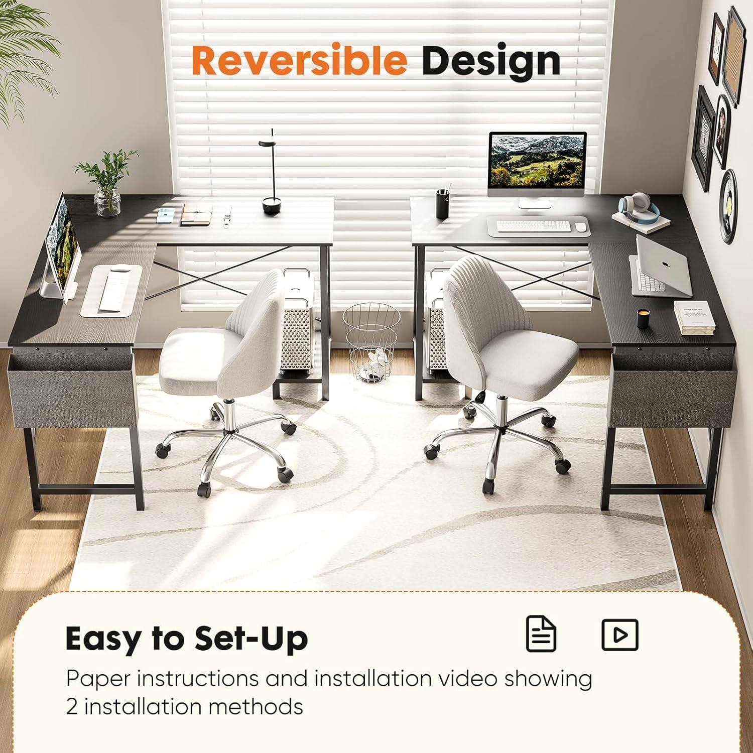 Reversible Design

Easy to Set-Up
Paper instructions and installation video showing 2 installation methods