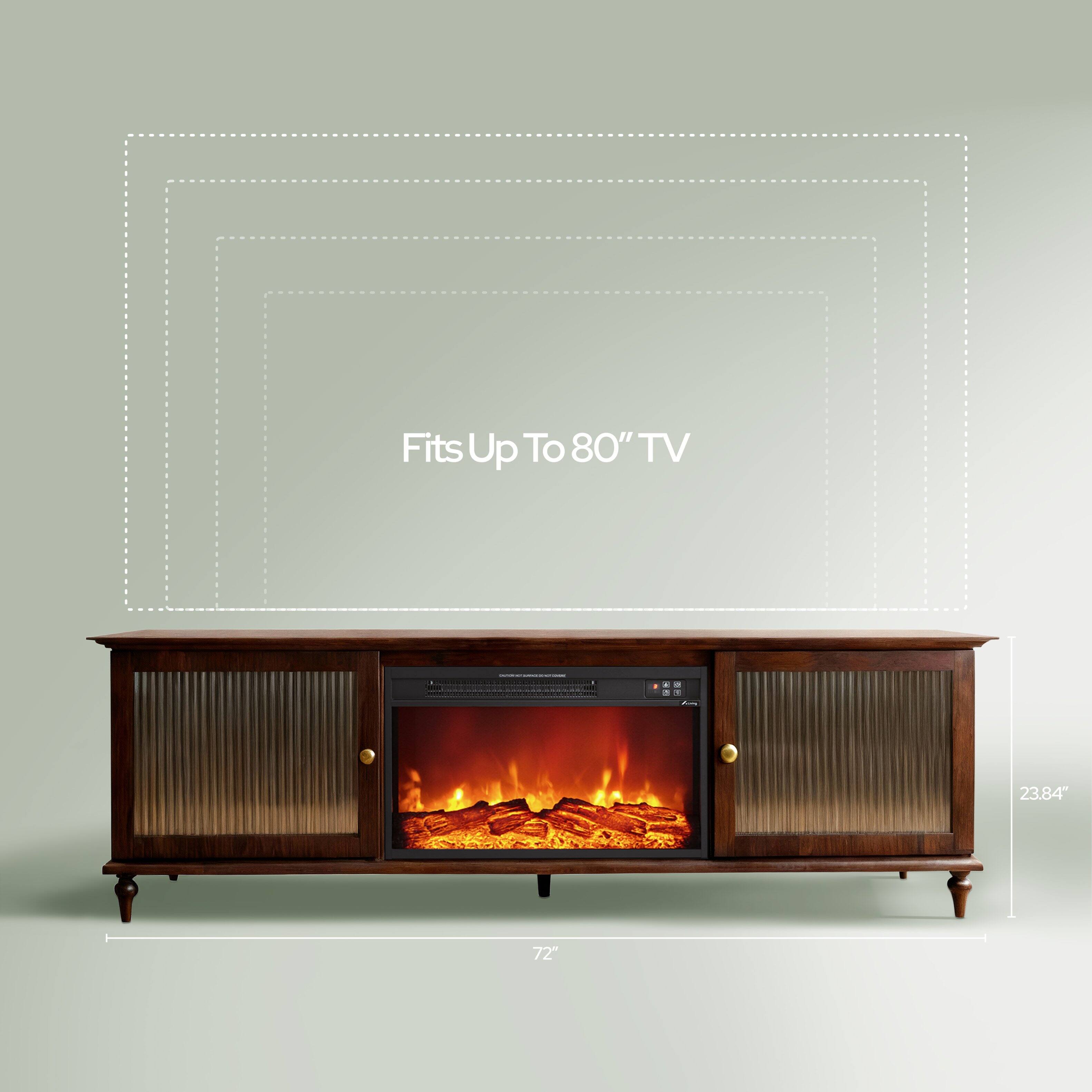 VAUXHILL & CO. Kelso Unfold TV Console 72 inch Electric Fireplace